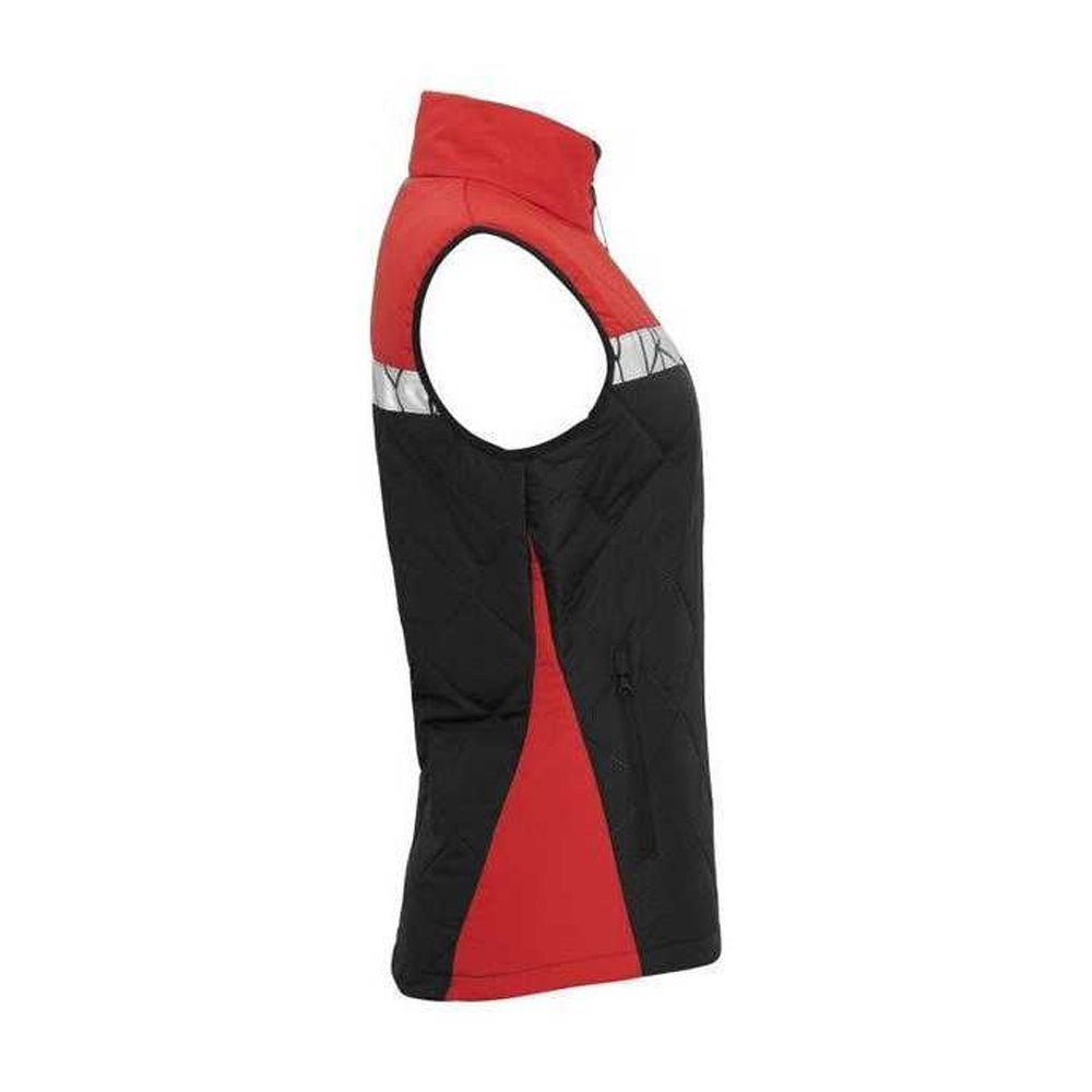 Black-Red - Lifestyle - Projob Womens-Ladies Progression Diamond Quilt Recycled Polyester Work Vest Top
