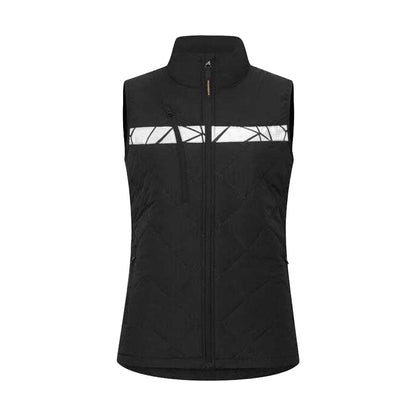 Black - Front - Projob Womens-Ladies Progression Diamond Quilt Recycled Polyester Work Vest Top