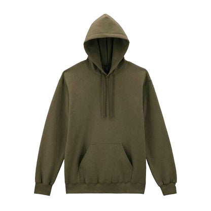 Olive - Front - Gildan Mens Hammer Maxweight Hooded Sweatshirt