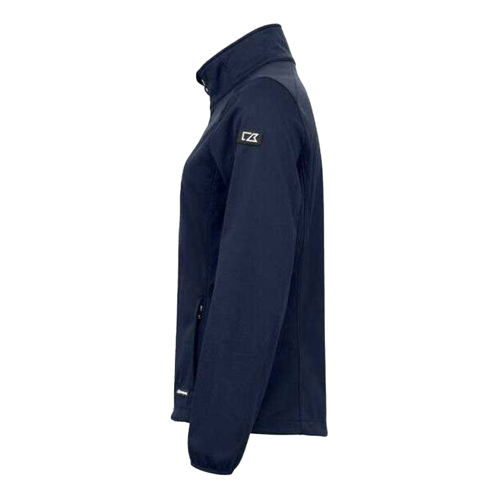 Dark Navy - Side - Cutter & Buck Womens-Ladies Oak Harbor Soft Shell Jacket