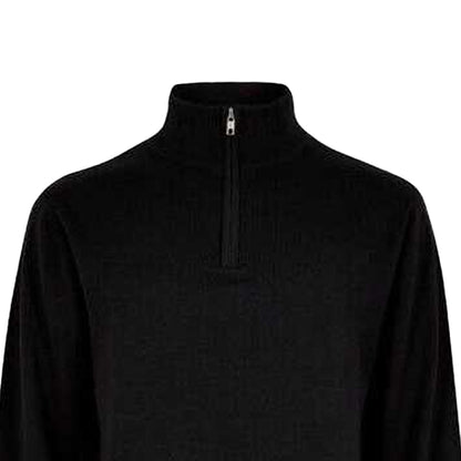 Black - Side - Kustom Kit Mens Arundel Quarter Zip Sweater Top