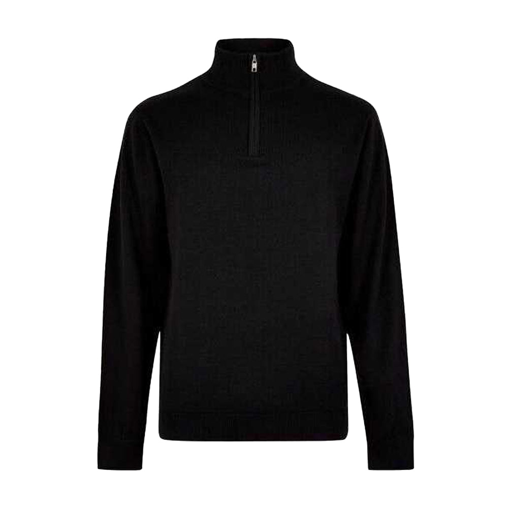 Black - Front - Kustom Kit Mens Arundel Quarter Zip Sweater Top