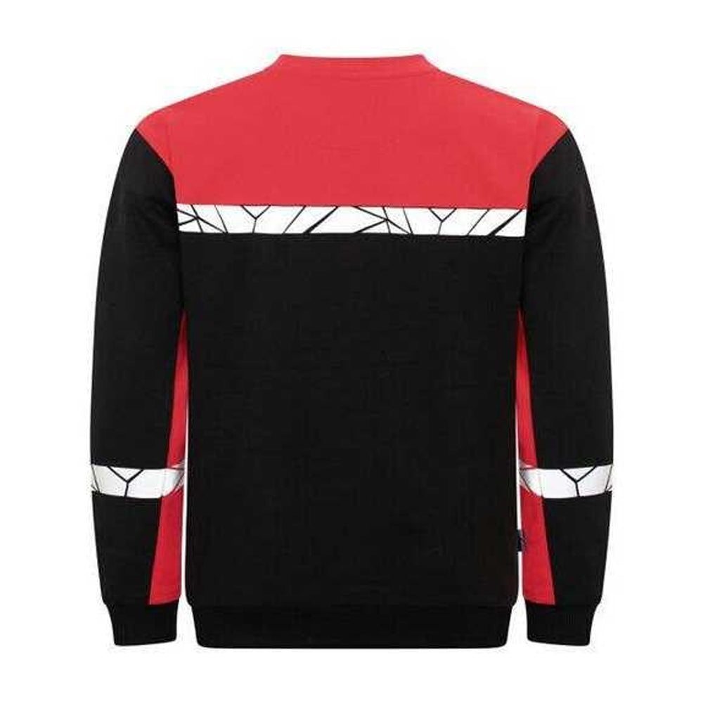 Black-Red - Back - Projob Mens Progression Sweatshirt