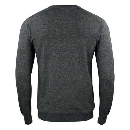 Anthracite Melange - Back - Cutter & Buck Mens Oakville Knitted V Neck Sweatshirt