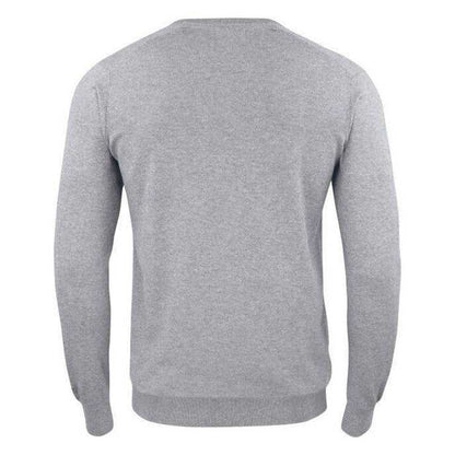 Grey Melange - Back - Cutter & Buck Mens Oakville Knitted V Neck Sweatshirt