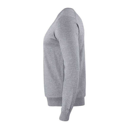 Grey Melange - Side - Cutter & Buck Mens Oakville Knitted V Neck Sweatshirt