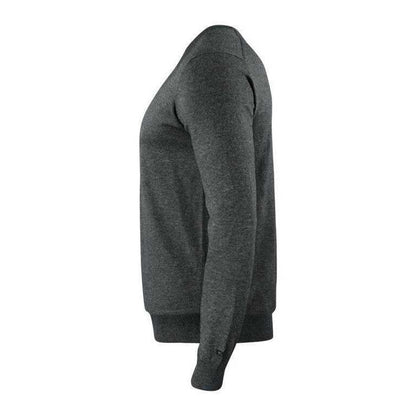Anthracite Melange - Side - Cutter & Buck Mens Oakville Knitted V Neck Sweatshirt