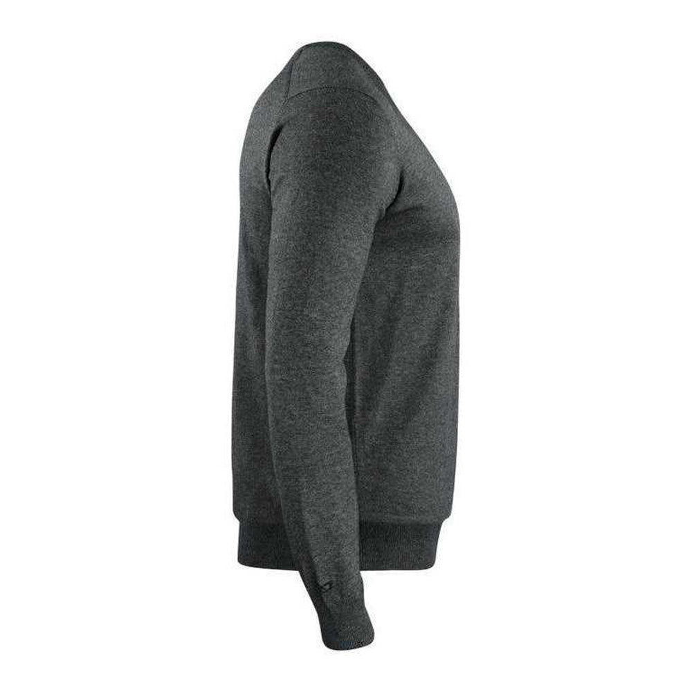 Anthracite Melange - Lifestyle - Cutter & Buck Mens Oakville Knitted V Neck Sweatshirt