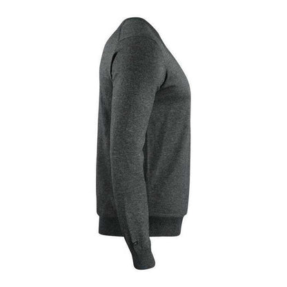Anthracite Melange - Lifestyle - Cutter & Buck Mens Oakville Knitted V Neck Sweatshirt