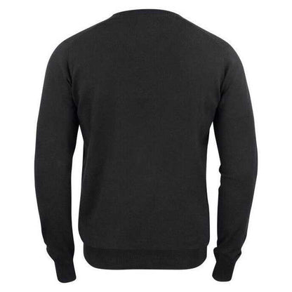 Black - Back - Cutter & Buck Mens Oakville Knitted V Neck Sweatshirt