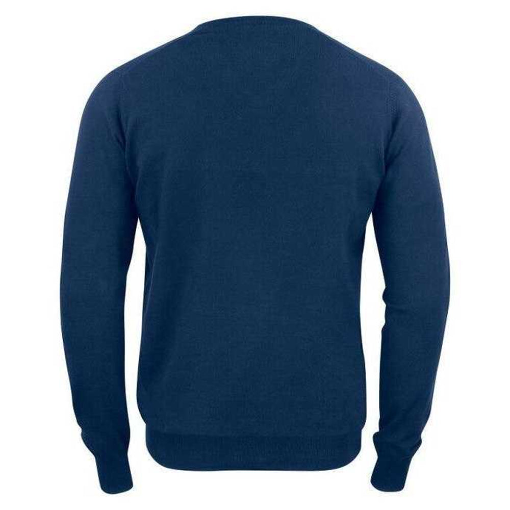Dark Navy - Back - Cutter & Buck Mens Oakville Knitted V Neck Sweatshirt