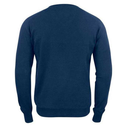 Dark Navy - Back - Cutter & Buck Mens Oakville Knitted V Neck Sweatshirt