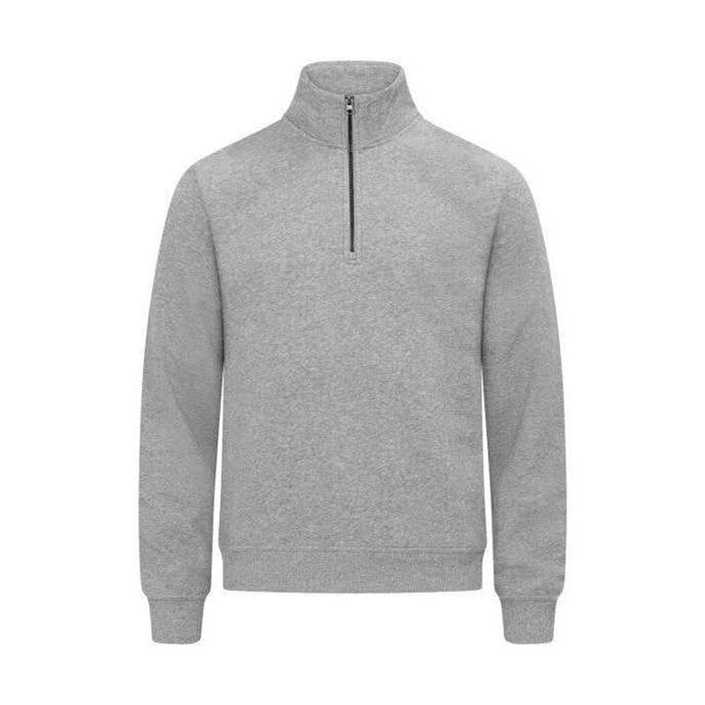 Grey Melange - Front - Clique Mens Miami Half Zip Sweatshirt