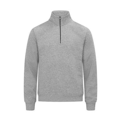 Grey Melange - Front - Clique Mens Miami Half Zip Sweatshirt