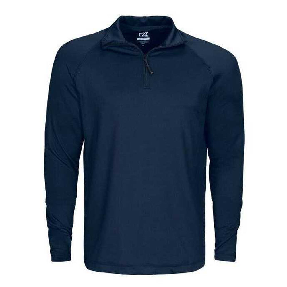 Dark Navy - Front - Cutter & Buck Mens Coos Bay Half Zip Sweatshirt