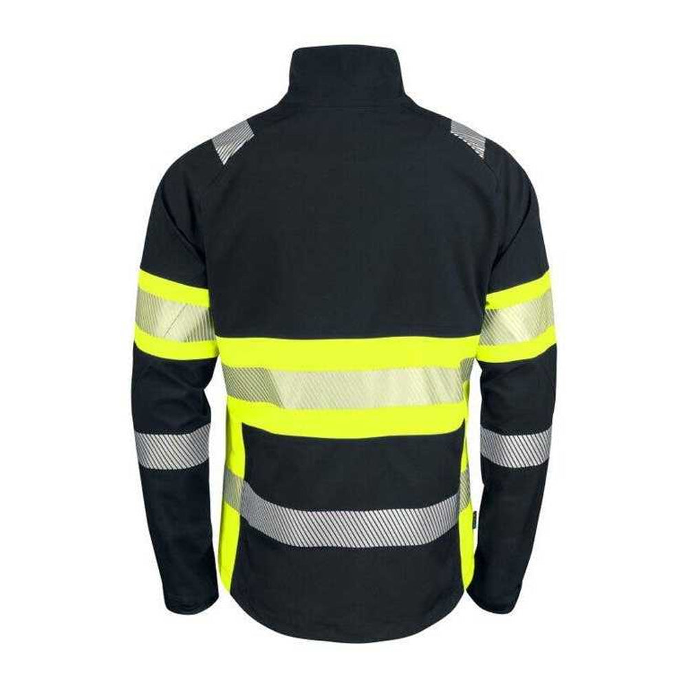 Yellow-Black - Back - Projob Unisex Adult Functional High-Vis Work Jacket