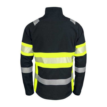 Yellow-Black - Back - Projob Unisex Adult Functional High-Vis Work Jacket