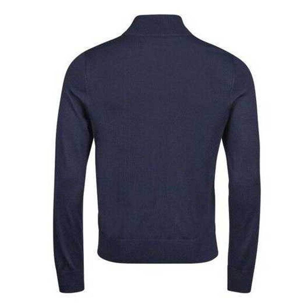 Navy - Back - Tee Jays Mens Knitted Full Zip Tailored Cardigan