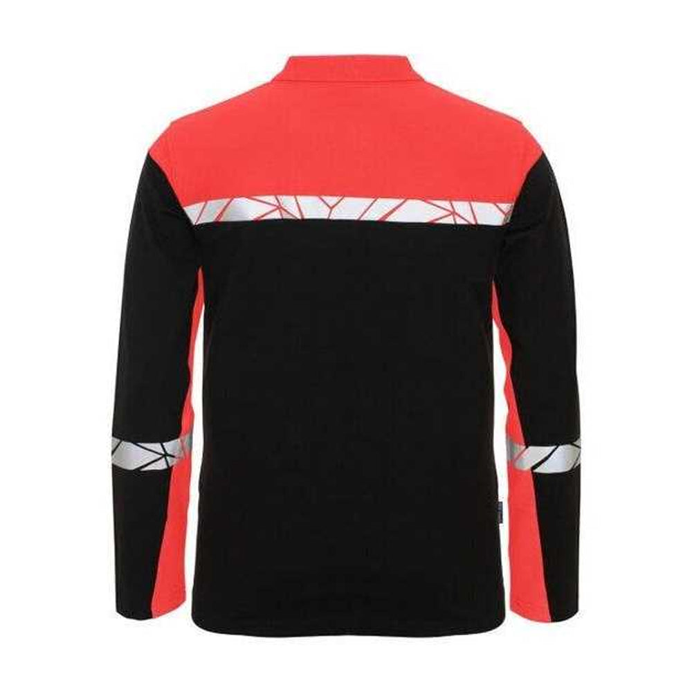 Black-Red - Back - Projob Mens Progression 7004 Pique Polo Shirt