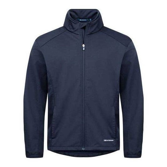 Dark Navy - Front - Cutter & Buck Mens Oak Harbor Water Resistant Soft Shell Jacket