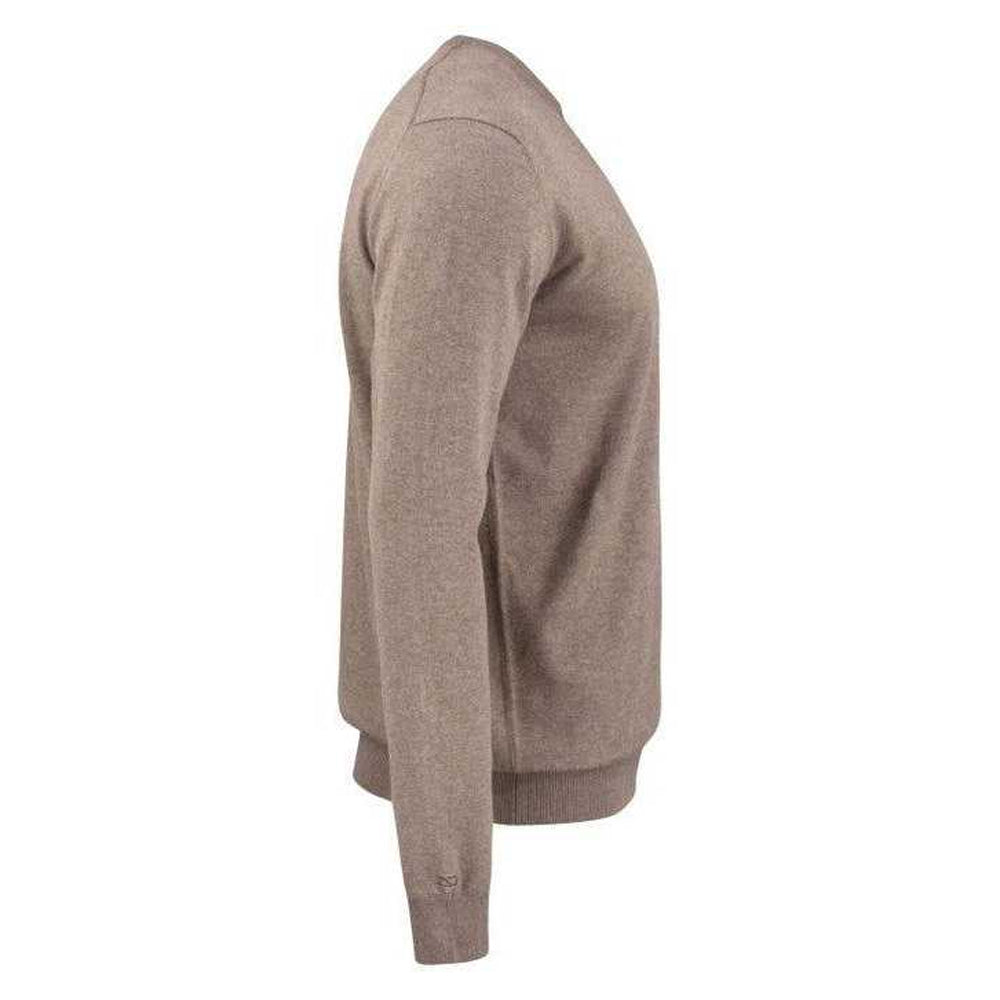 Nougat Melange - Lifestyle - Cutter & Buck Mens Oakville Crew Neck Jumper
