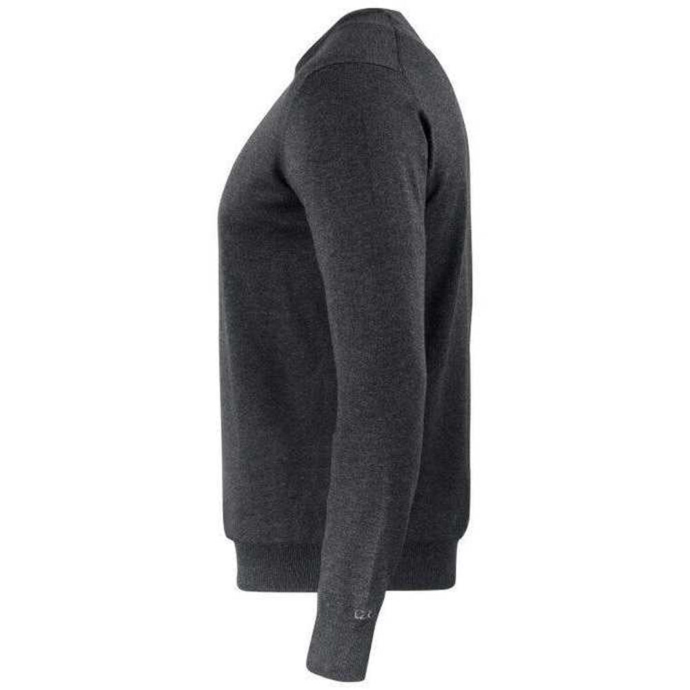 Anthracite Melange - Side - Cutter & Buck Mens Oakville Crew Neck Jumper