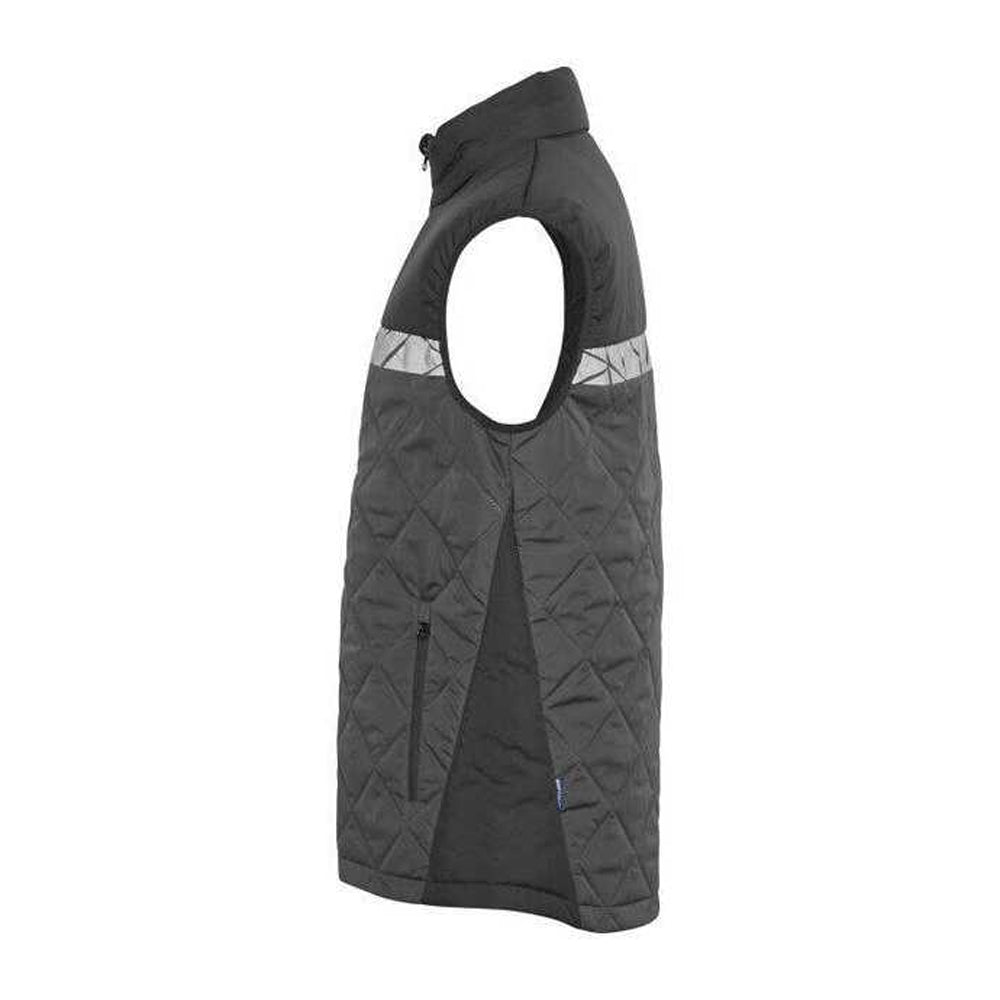 Grey-Black - Side - Projob Mens 7700 Progression Quilted Gilet