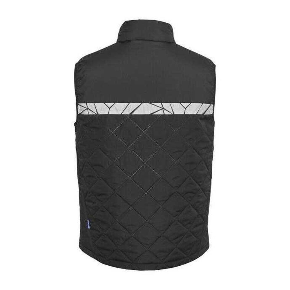 Black - Back - Projob Mens 7700 Progression Quilted Gilet