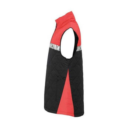 Black-Red - Side - Projob Mens 7700 Progression Quilted Gilet