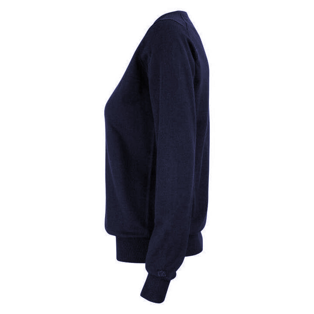 Dark Navy - Side - Cutter & Buck Womens-Ladies Oakville Knitted Sweatshirt