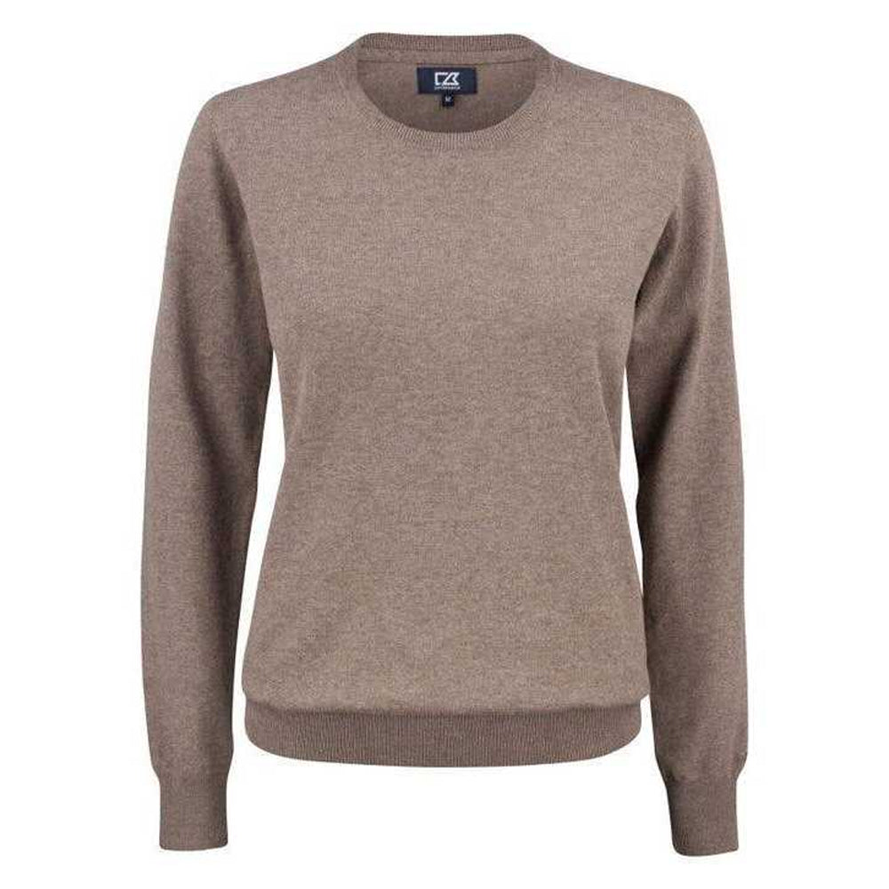 Nougat Melange - Front - Cutter & Buck Womens-Ladies Oakville Knitted Sweatshirt