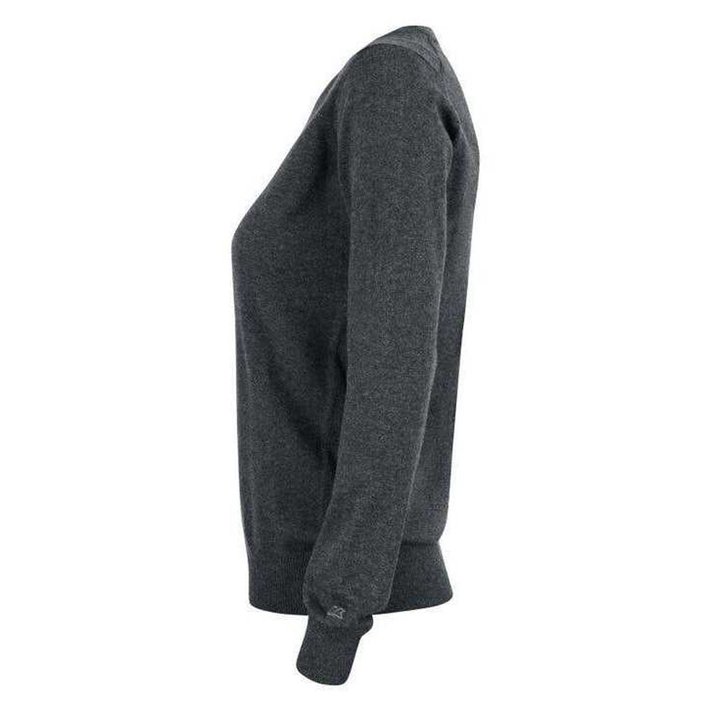 Anthracite Melange - Side - Cutter & Buck Womens-Ladies Oakville Knitted Sweatshirt