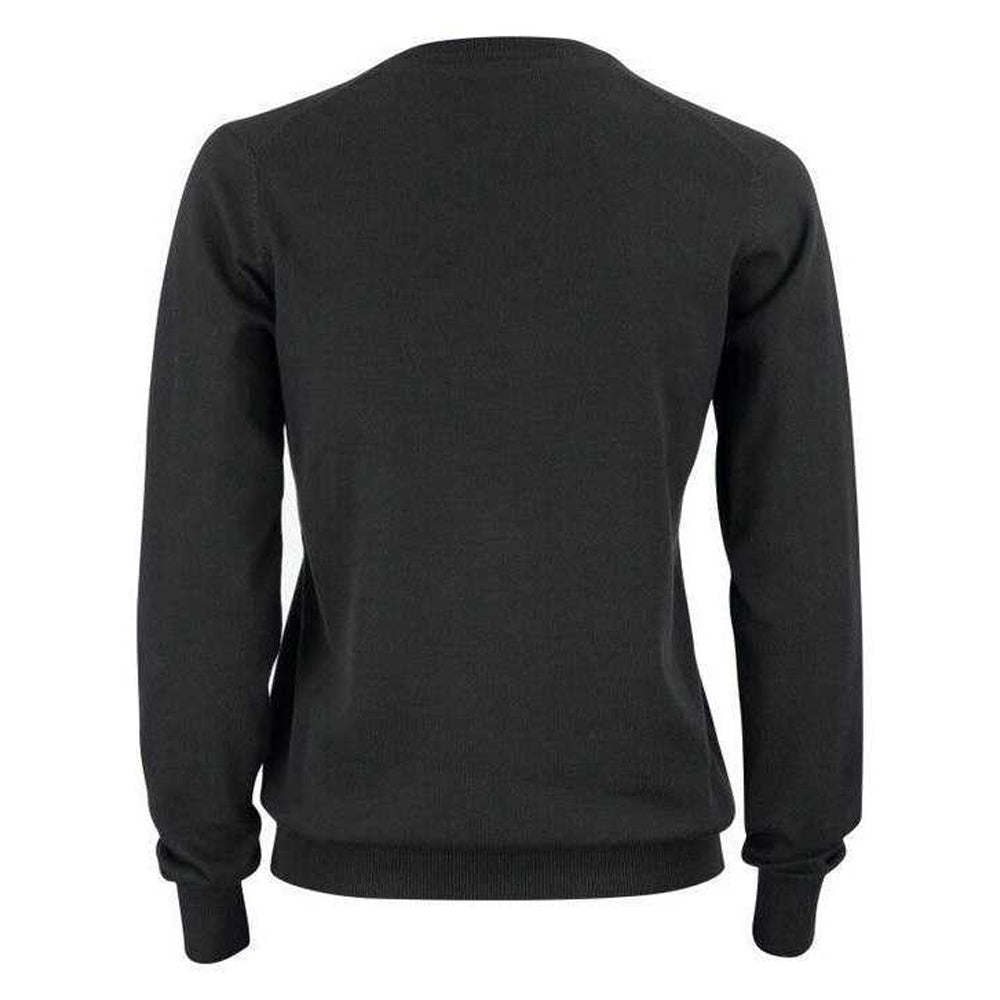 Black - Back - Cutter & Buck Womens-Ladies Oakville Knitted Sweatshirt