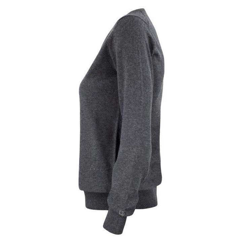 Anthracite Melange - Side - Cutter & Buck Womens-Ladies Oakville Knitted Sweatshirt