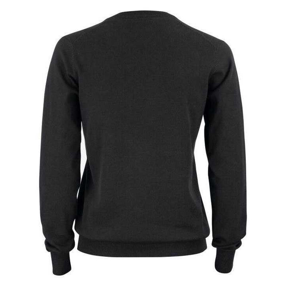 Black - Back - Cutter & Buck Womens-Ladies Oakville Knitted Sweatshirt