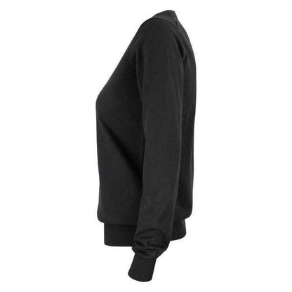 Black - Side - Cutter & Buck Womens-Ladies Oakville Knitted Sweatshirt