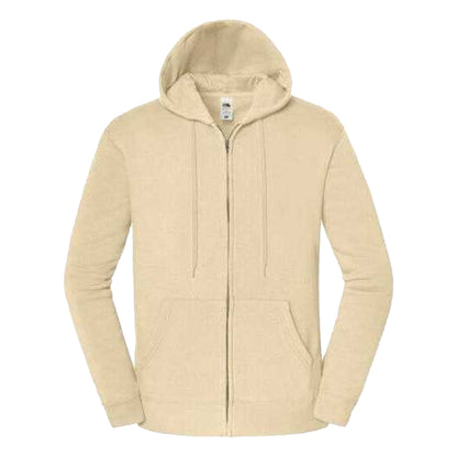 Desert Sand - Front - Fruit of the Loom Unisex Adult Iconic Premium Full Zip Hoodie