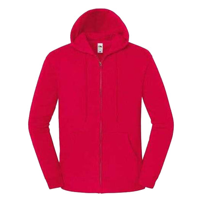 Red - Front - Fruit of the Loom Unisex Adult Iconic Premium Full Zip Hoodie