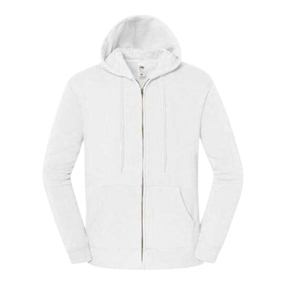 White - Front - Fruit of the Loom Unisex Adult Iconic Premium Full Zip Hoodie