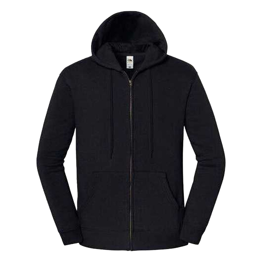 Black - Front - Fruit of the Loom Unisex Adult Iconic Premium Full Zip Hoodie