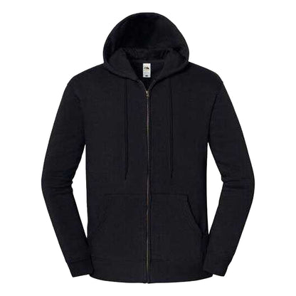 Black - Front - Fruit of the Loom Unisex Adult Iconic Premium Full Zip Hoodie