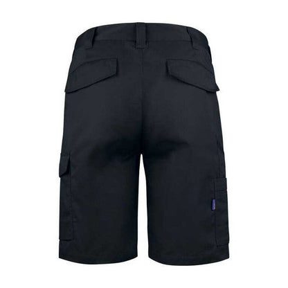 Black - Back - Projob Mens Plain Work Shorts