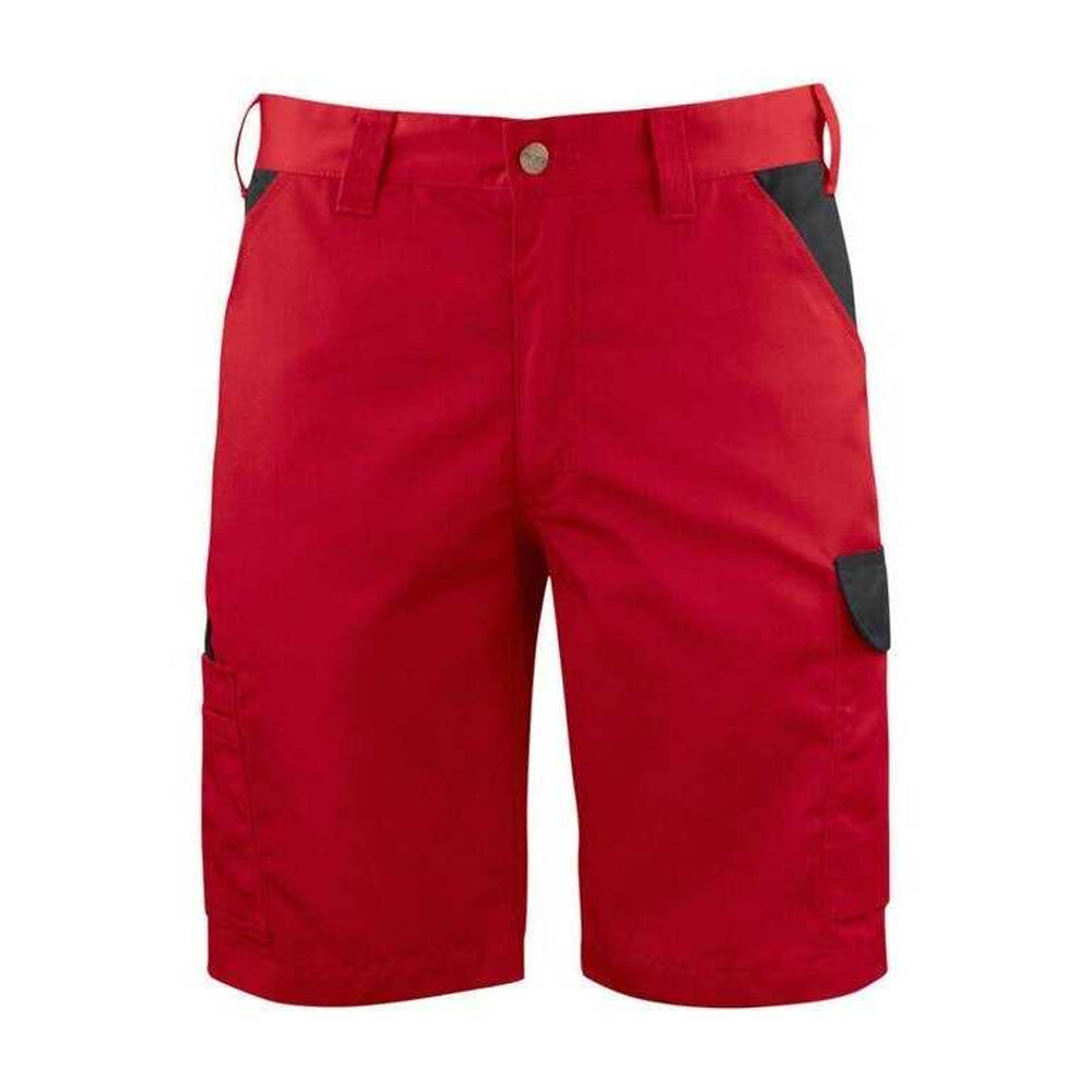 Red - Front - Projob Mens Plain Work Shorts