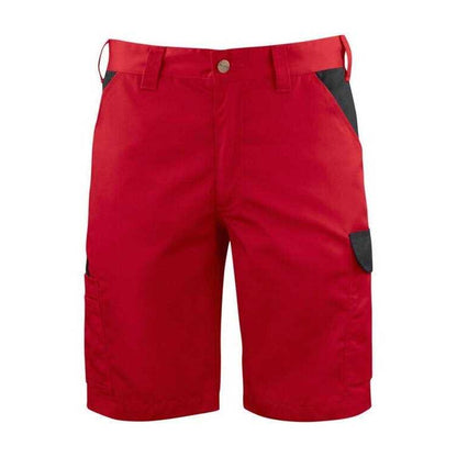 Red - Front - Projob Mens Plain Work Shorts