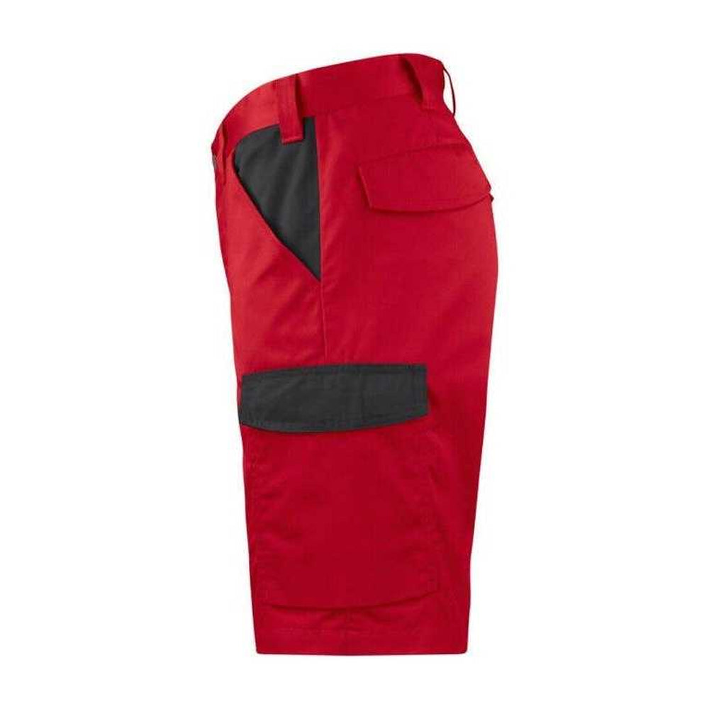 Red - Side - Projob Mens Plain Work Shorts