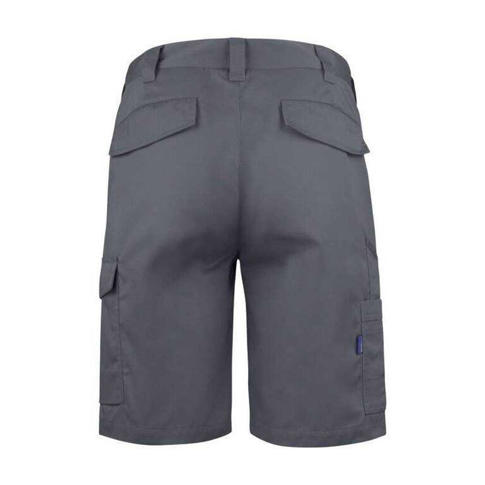 Grey - Back - Projob Mens Plain Work Shorts