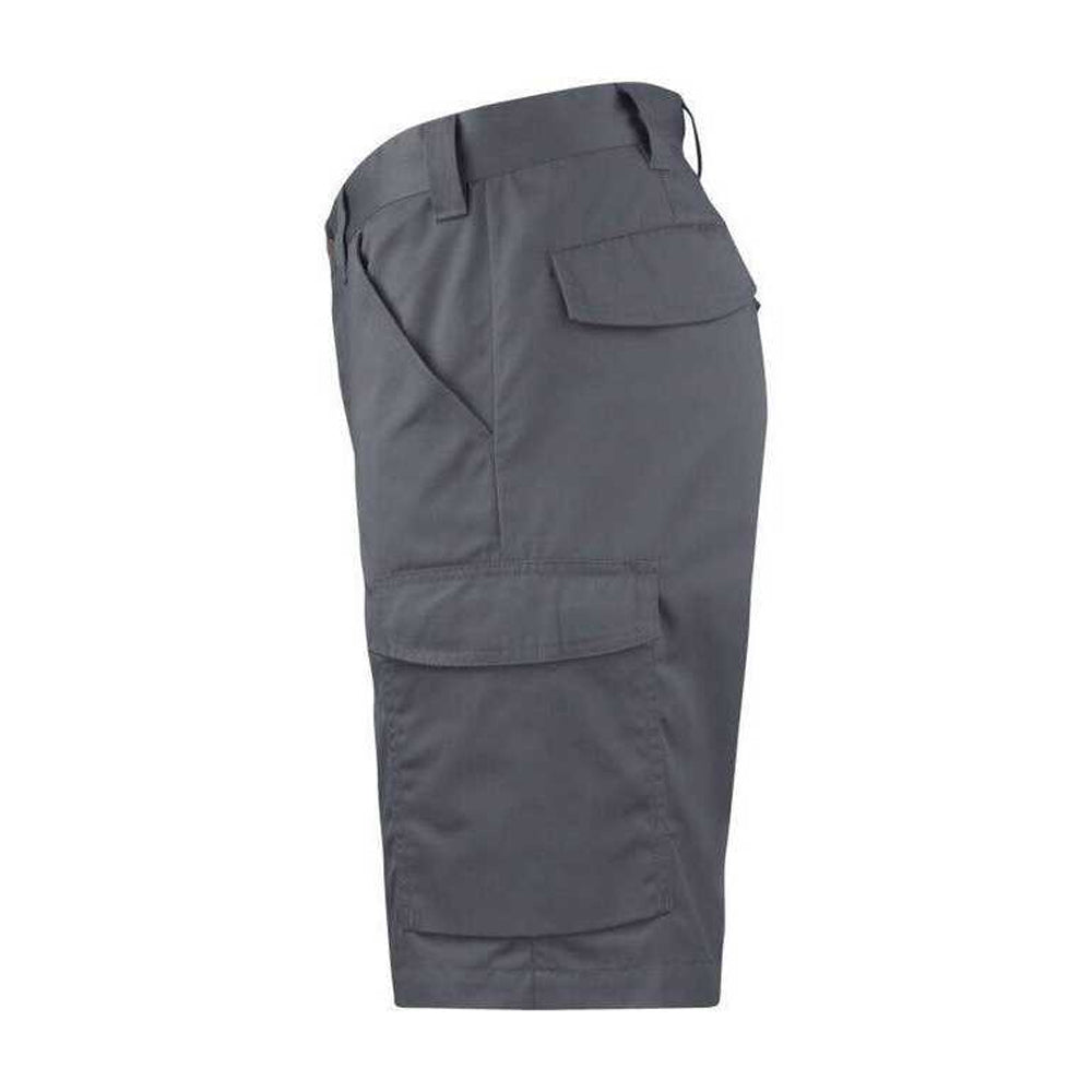 Grey - Side - Projob Mens Plain Work Shorts