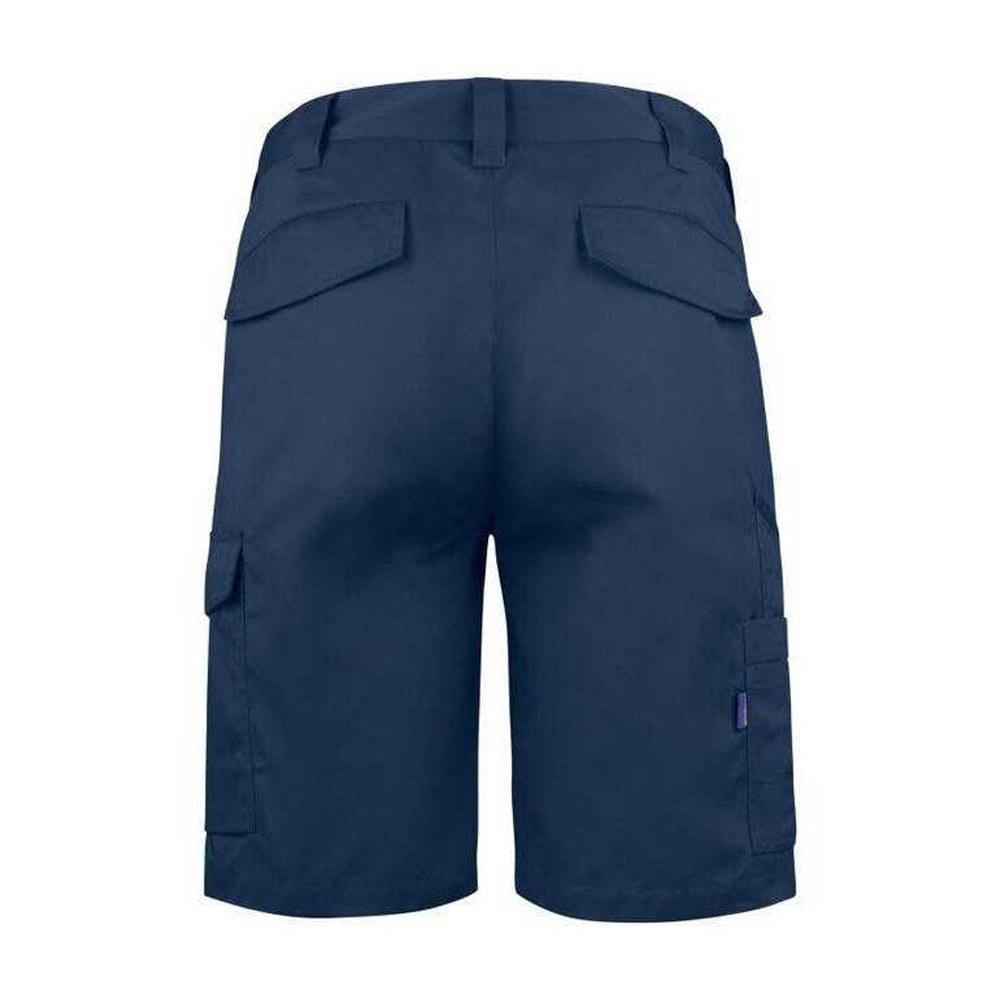 Navy - Back - Projob Mens Plain Work Shorts