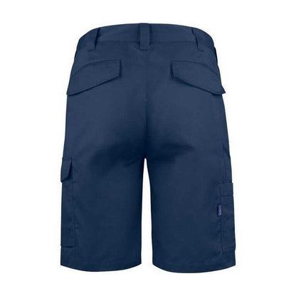 Navy - Back - Projob Mens Plain Work Shorts