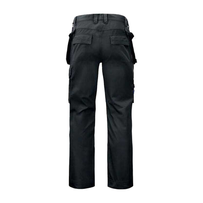 Black - Back - Projob Mens Prio Reflective Detail Work Trousers